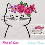 Stickdatei Cute Floral Cat - Sewando