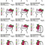 Stickdatei Cute Floral Cat - Sewando