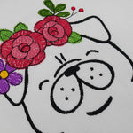 Stickdatei Cute Floral Pug - Sewando