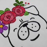 Stickdatei Cute Floral Pug - Sewando