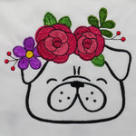Stickdatei Cute Floral Pug - Sewando