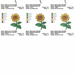 Stickdatei Set 6 Blumen - Mohnblume, Sonnenblume, Tulpe, Margerite & Rose - Sewando