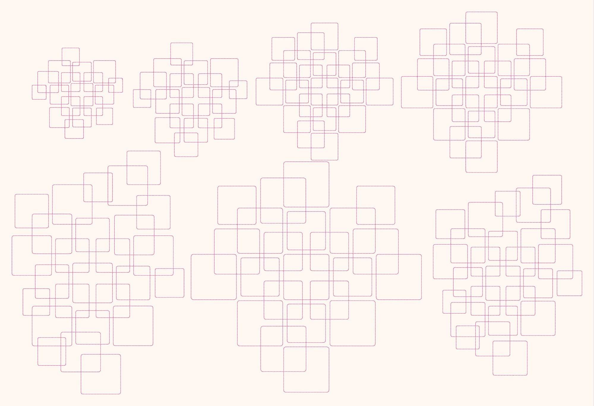 7x Stickdatei Quadrate Redwork - Sewando