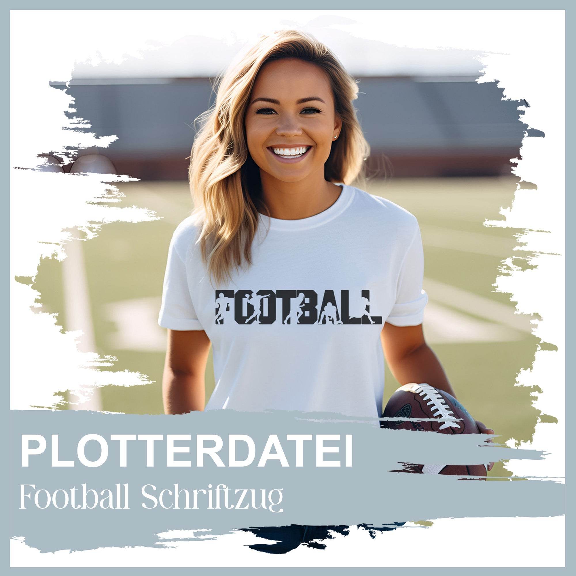 Plotterdatei Football Schriftzug - Sewando