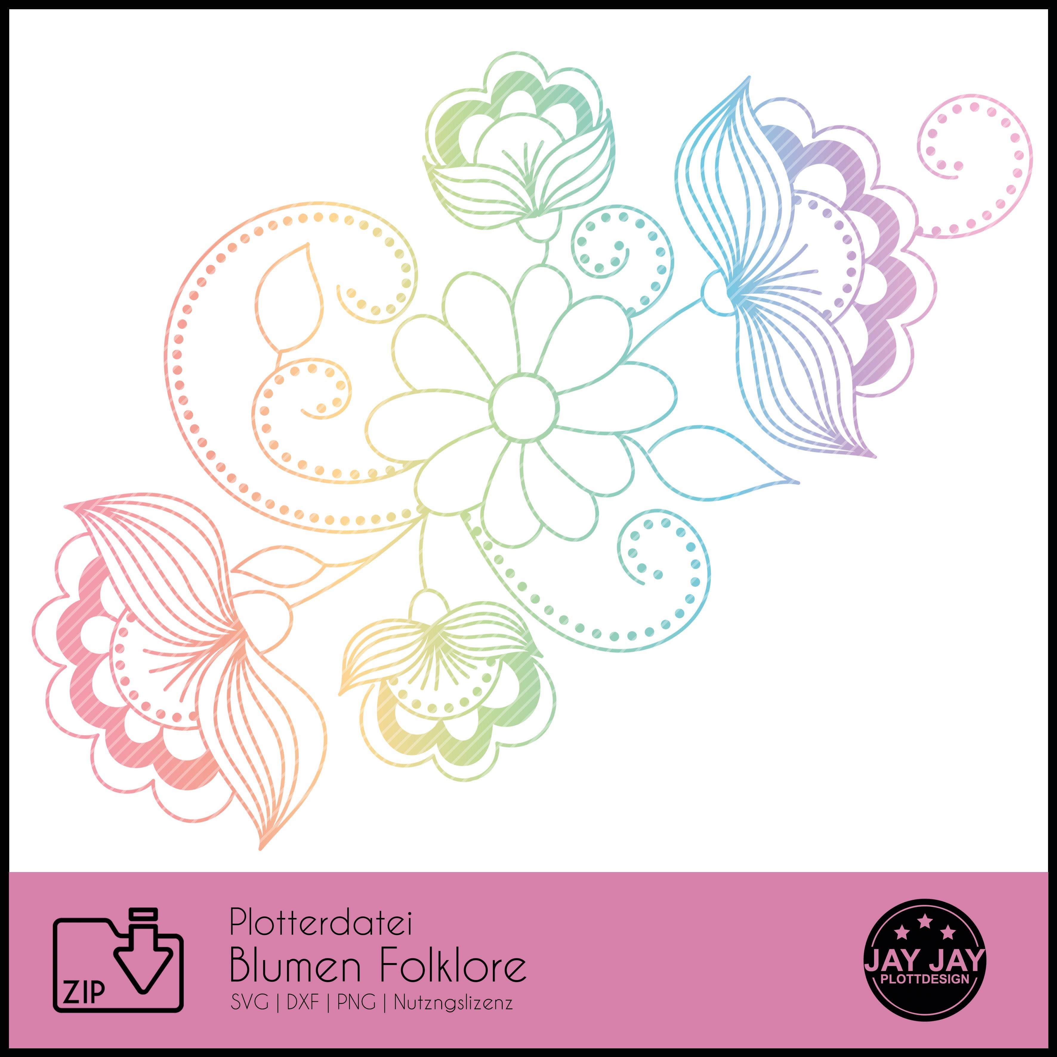 Plotterdatei Blumen Folklore - Sewando