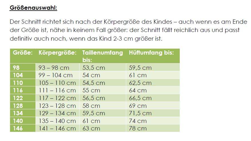 Paperbaghose FRÜHLINGSMÄDCHEN Gr. 98 - 146 inkl. A0 - Sewando