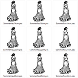 Stickdatei - Frau im langen Kleid / Dame im Abendkleid