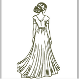Stickdatei - Frau im langen Kleid / Dame im Abendkleid