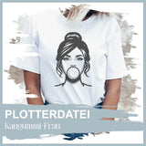 Plotterdatei Kaugummi Frau - Sewando