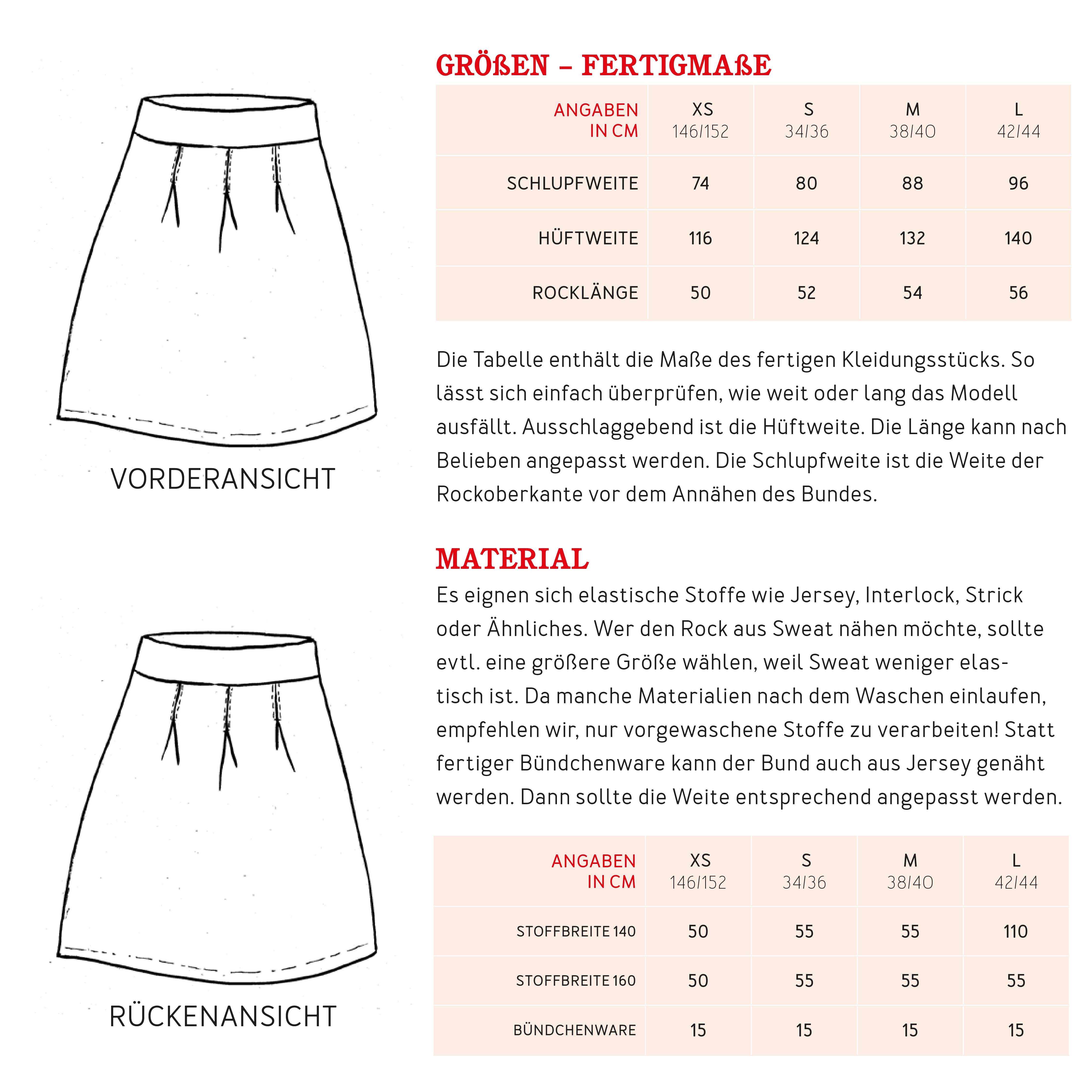 Jerseyrock FRAU ANTJE | Schnittmuster Gr. XS – L - Sewando