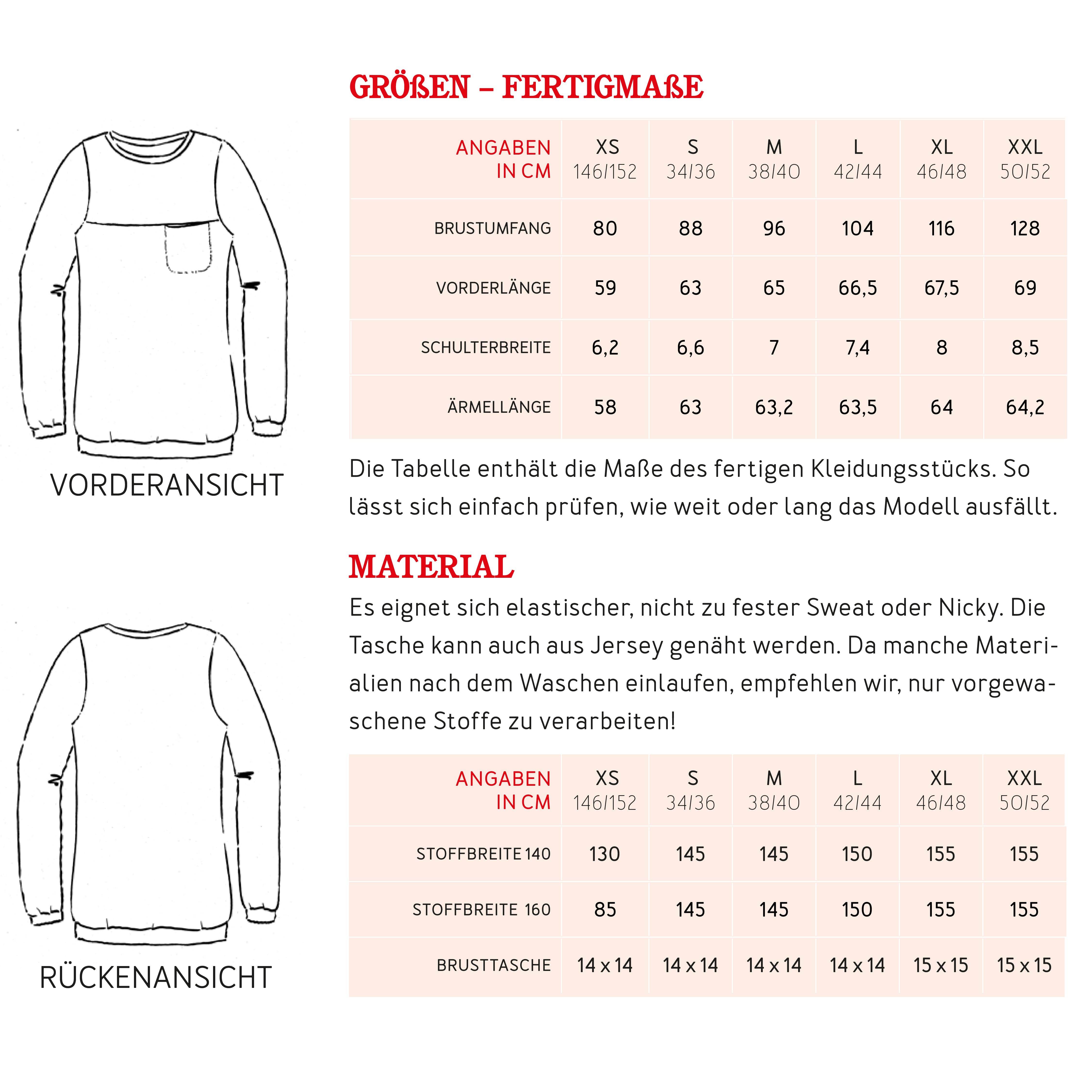 Sweater FRAU BENTE | Schnittmuster Gr. XS – XXL - Sewando