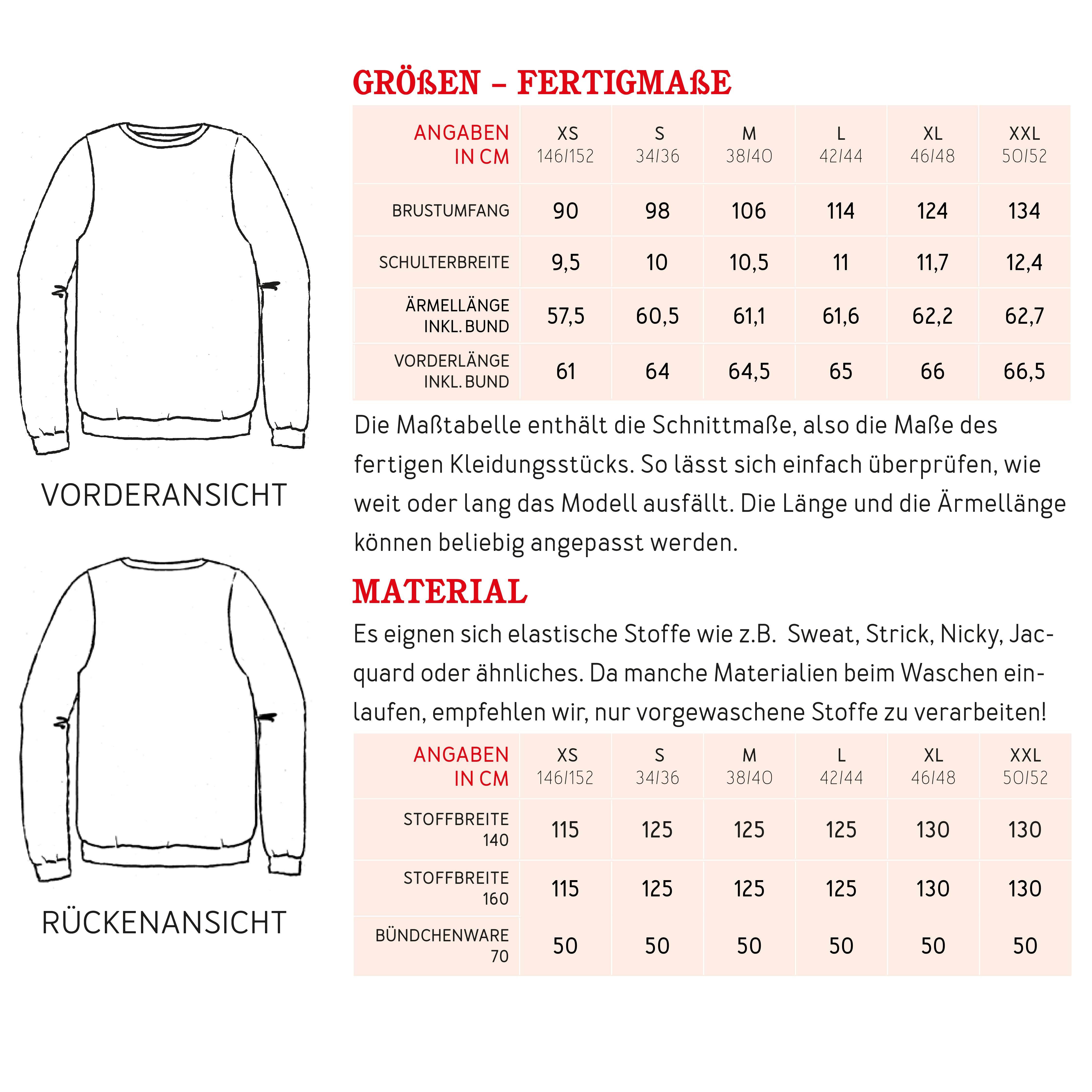 Sweater FRAU DENIZ | Schnittmuster Gr. XS-XXL - Sewando