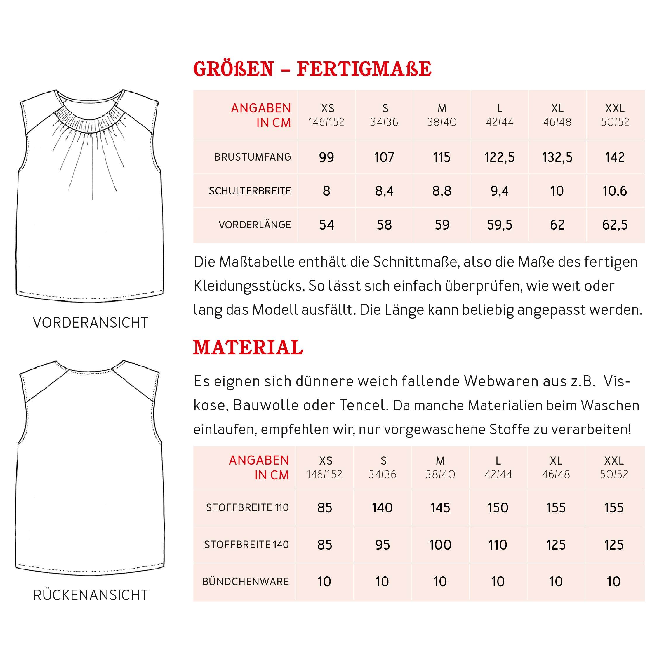 Blusentop FRAU ENYA | Schnittmuster Gr. XS-XXL - Sewando