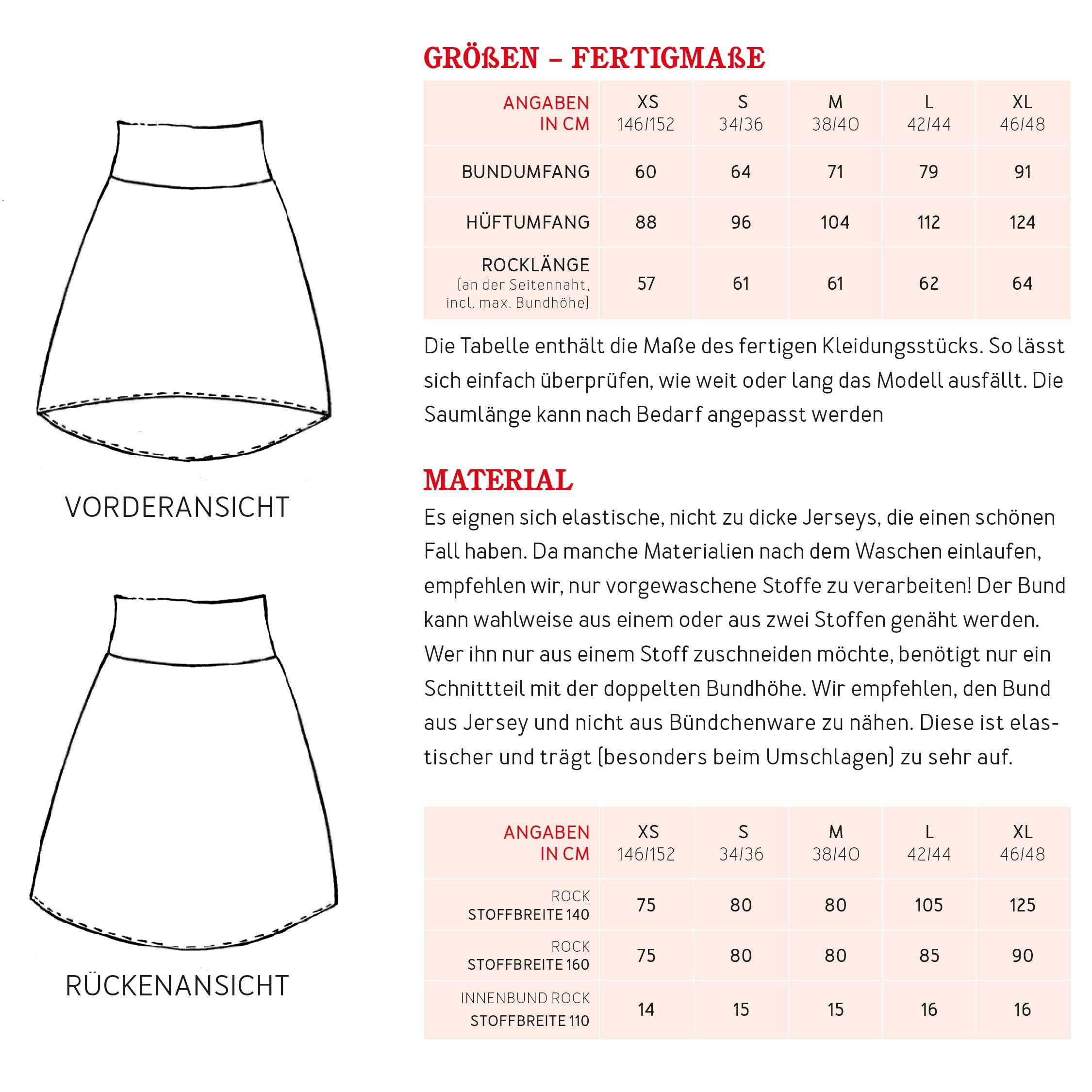 Jerseyrock FRAU EVA | Schnittmuster XS-XL - Sewando