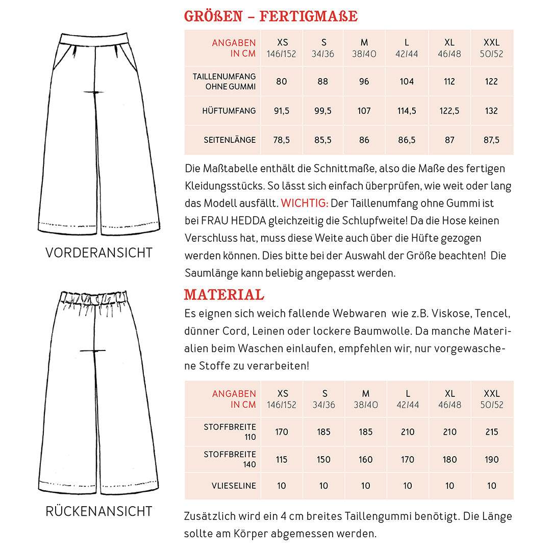 Culotte FRAU HEDDA | Schnittmuster XS-XXL : - Sewando