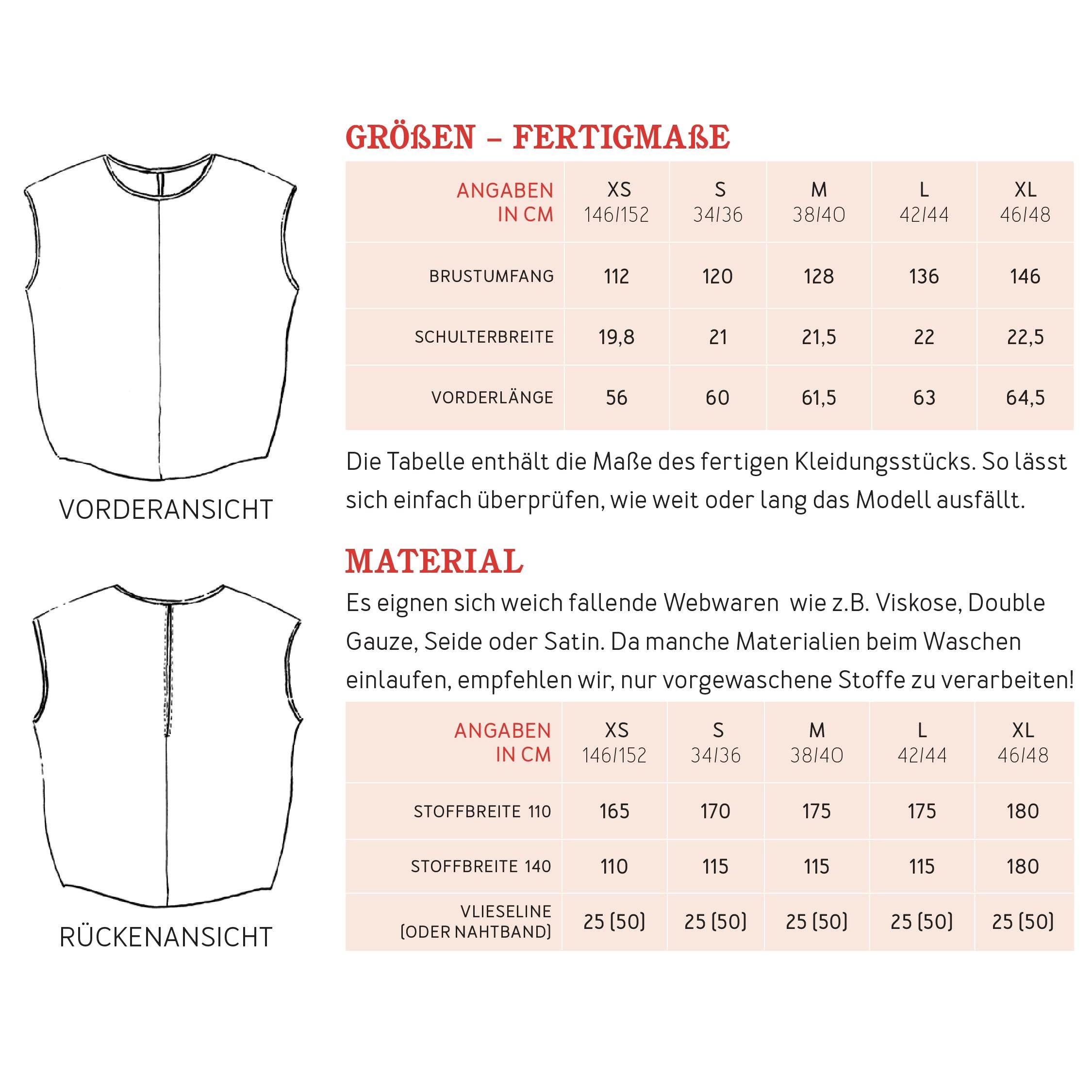 Blusenshirt FRAU ILVIE | Schnittmuster Gr. XS-XL - Sewando