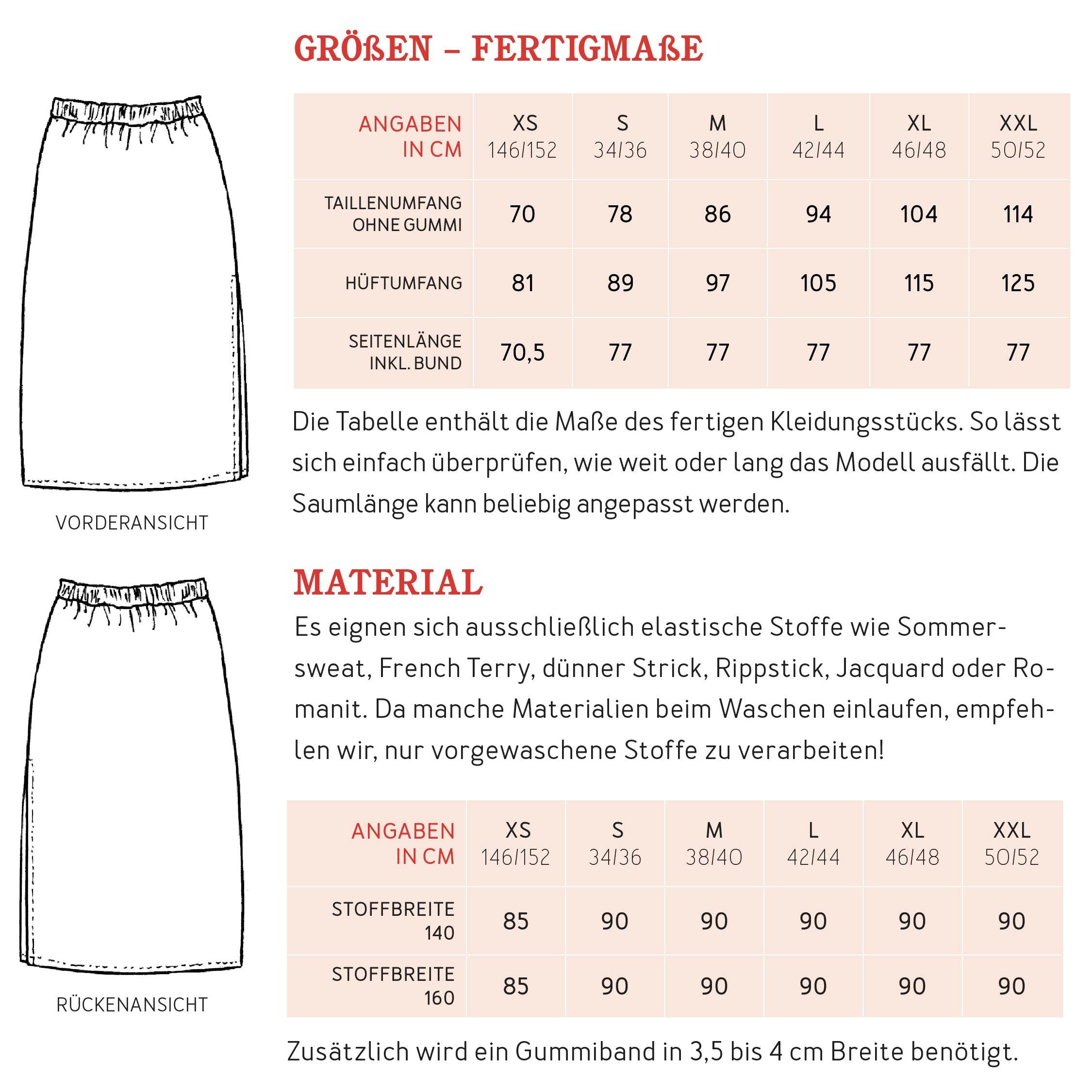 Bleistiftrock FRAU IRMA | Schnittmuster Gr. XS-XXL - Sewando