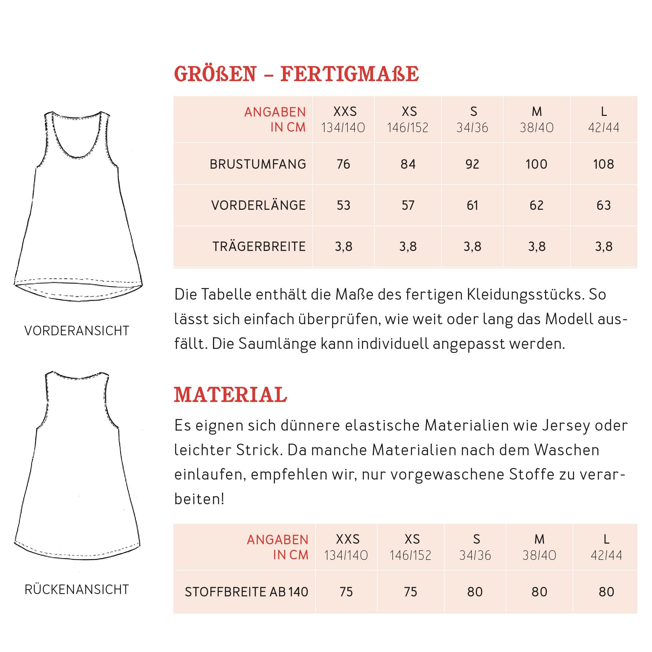 Jerseytop FRAU JANA | Schnittmuster Gr. XXS-L - Sewando