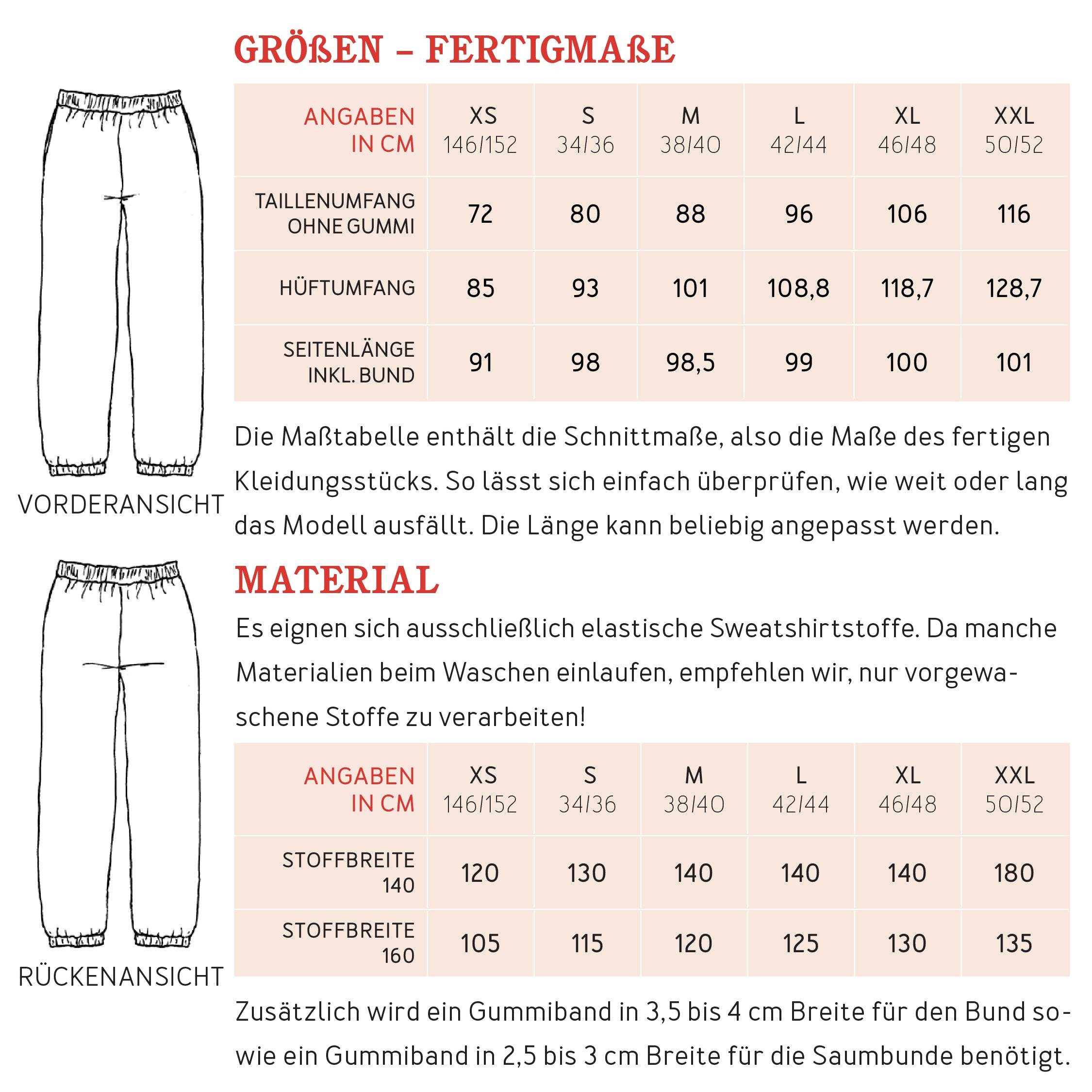Jogginghose FRAU JOJO | Schnittmuster Gr. XS-XXL - Sewando