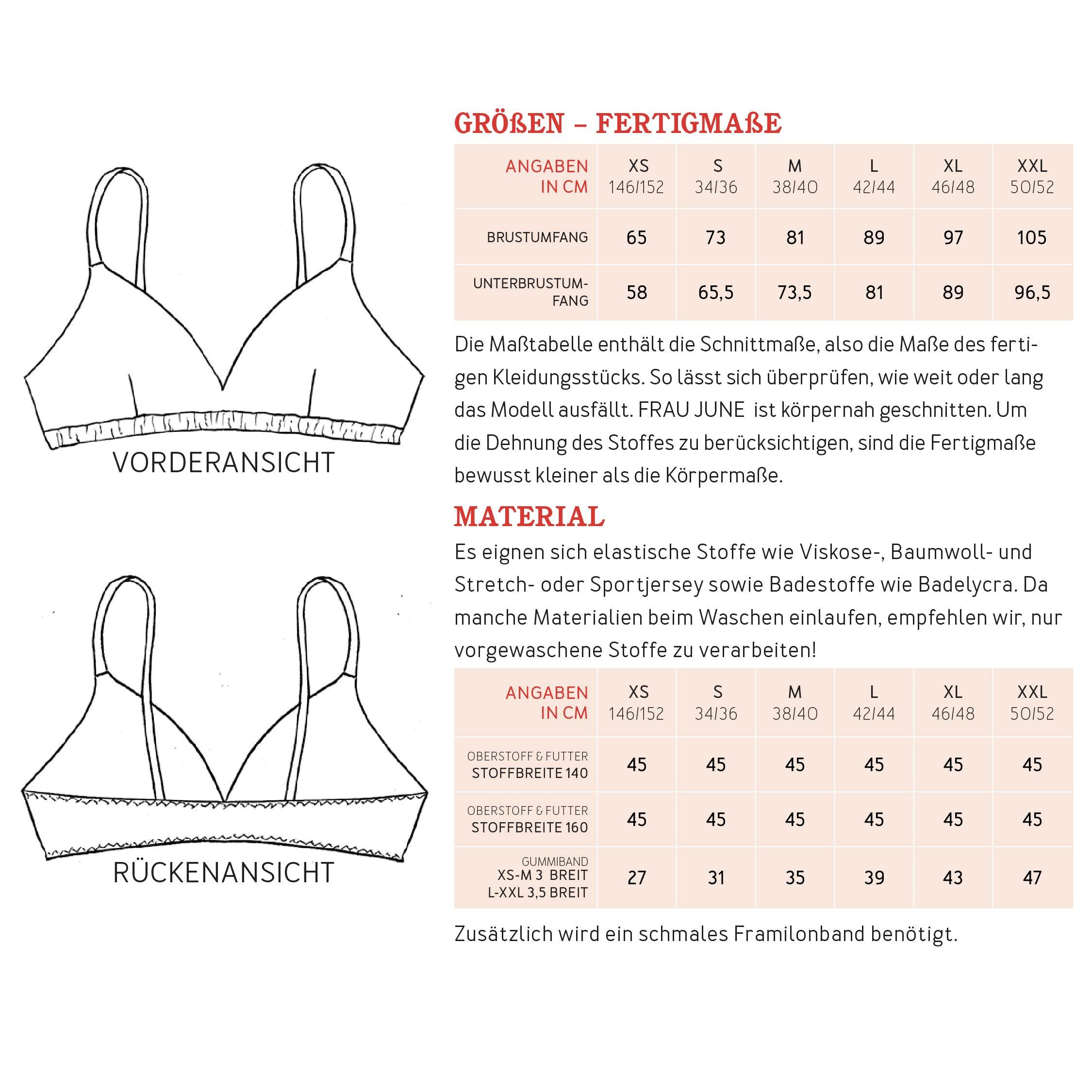 Bikinitop FRAU JUNE | Schnittmuster Gr. XS – XXL - Sewando