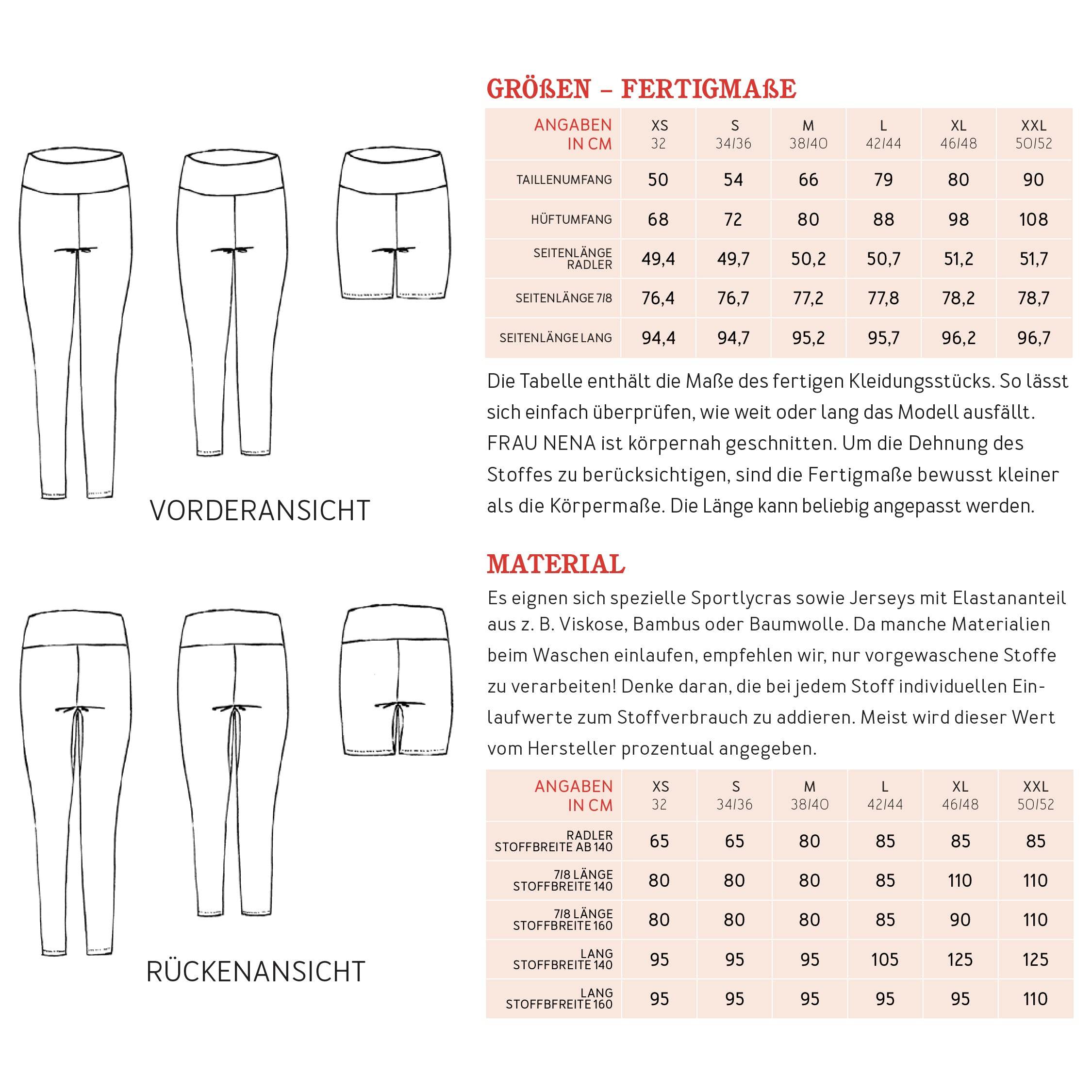 Sportleggings FRAU NENA | Schnittmuster Gr. XS – XXL - Sewando
