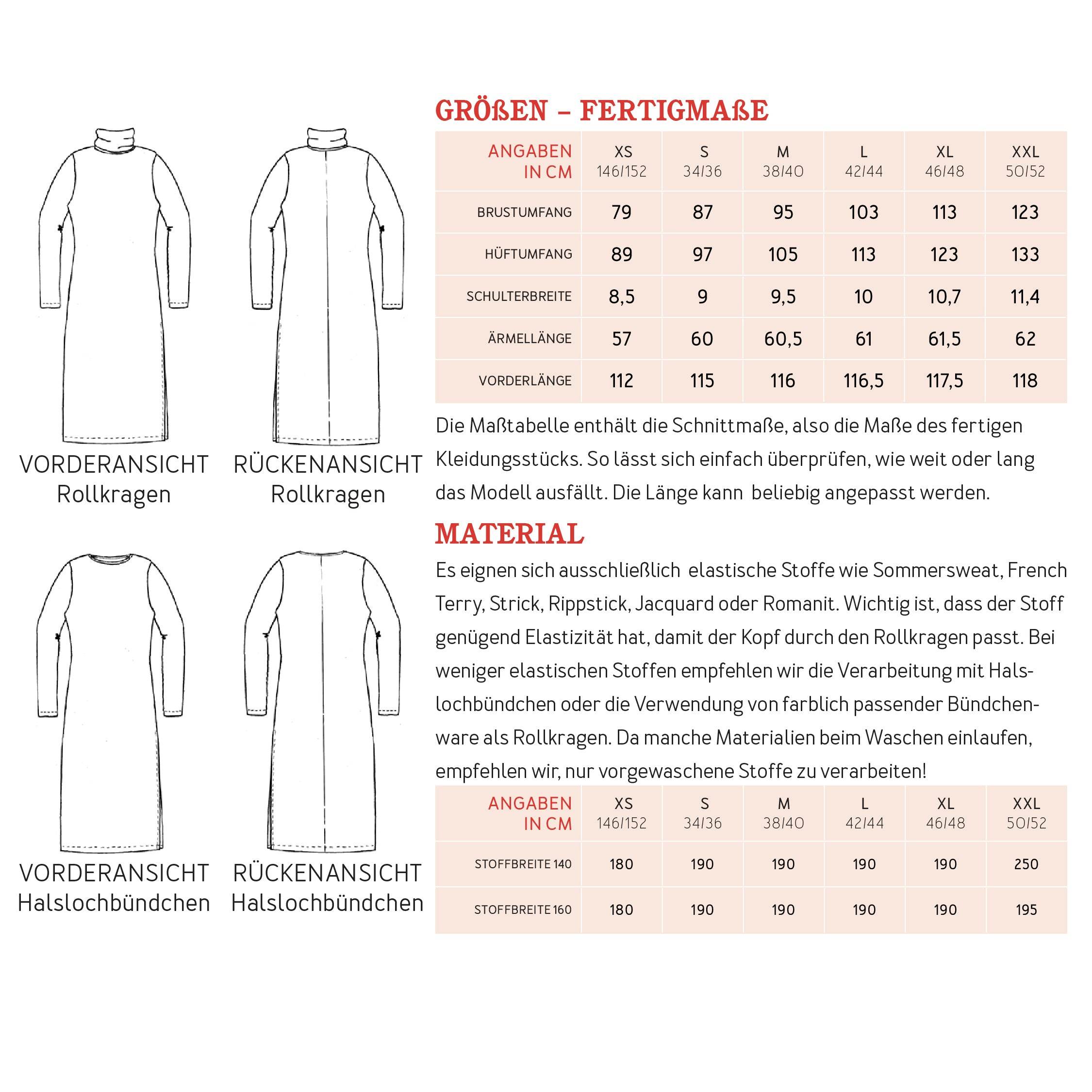 Sweatkleid FRAU NORA | Schnittmuster Gr. XS-XXL : - Sewando