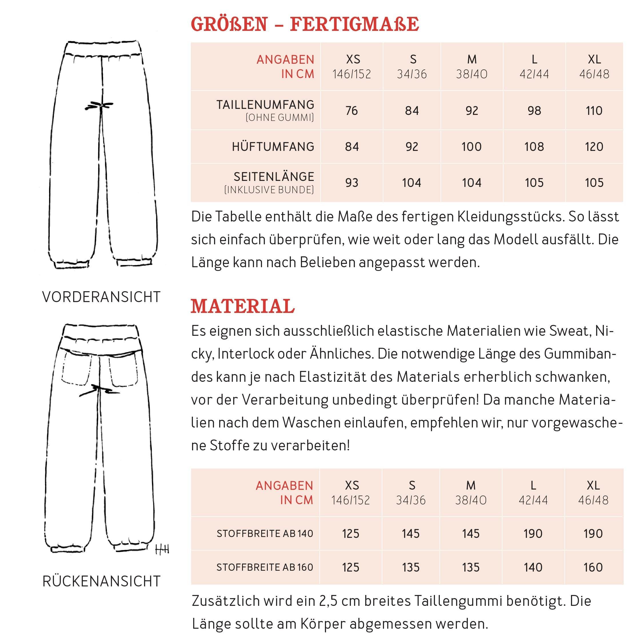 Sweathose FRAU PAULI | Schnittmuster Gr. XS-XL - Sewando