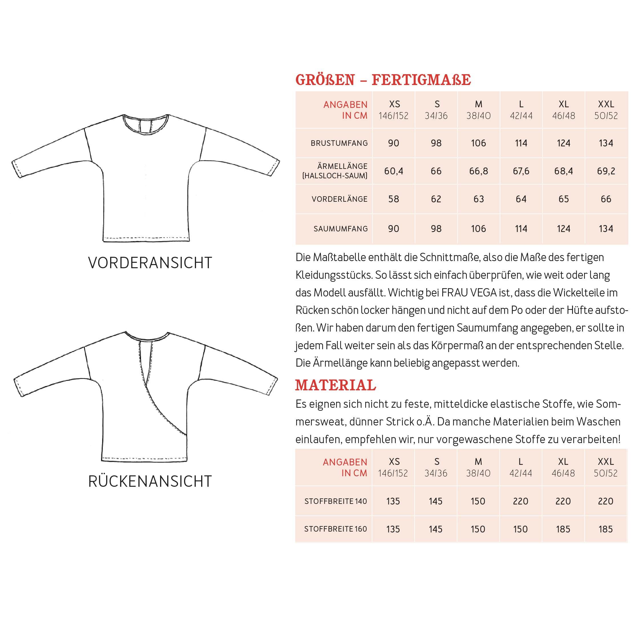 Pullover FRAU VEGA | Schnittmuster Gr. XS – XXL - Sewando