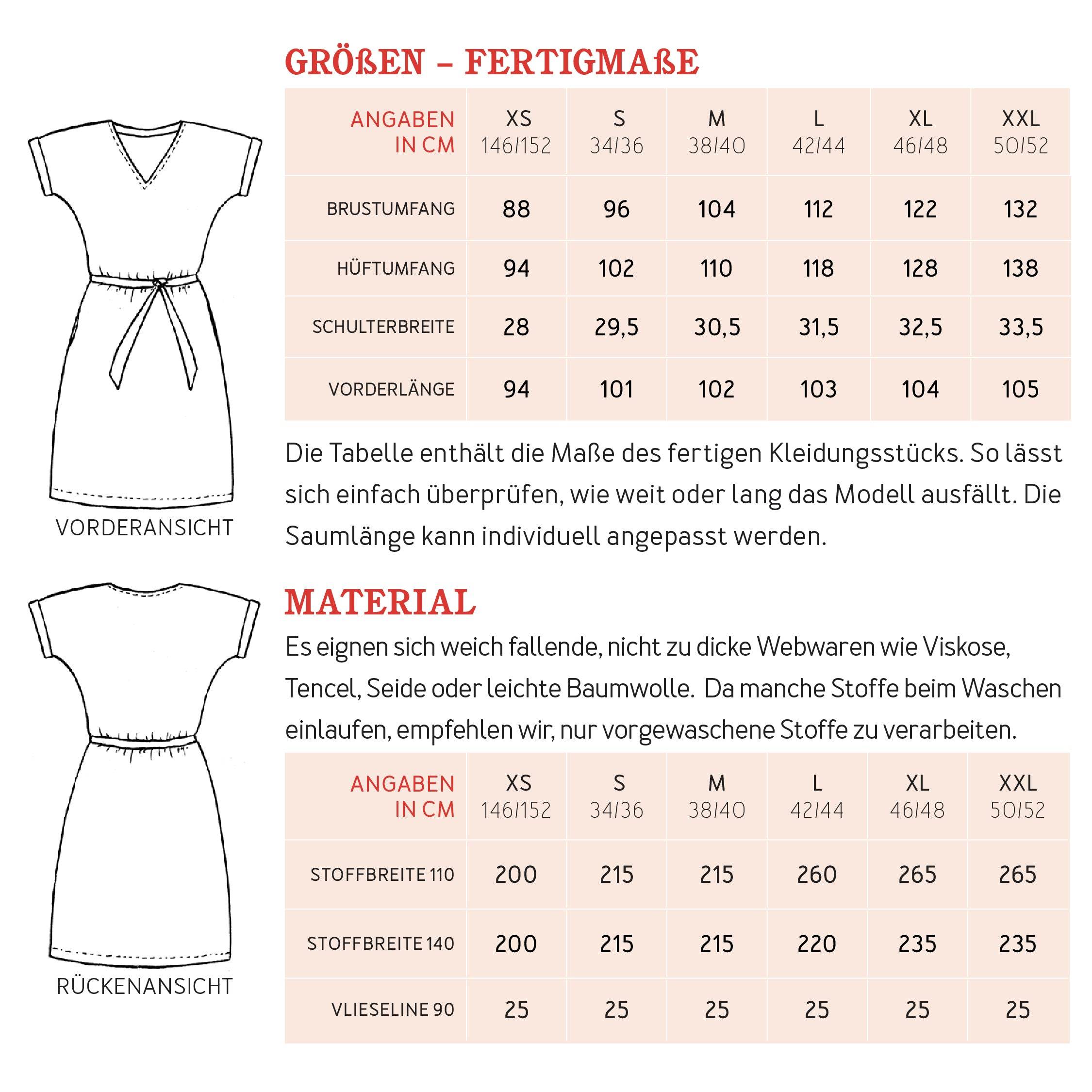 Kleid FRAU VIKKI | Schnittmuster Gr. XS-XXL : - Sewando