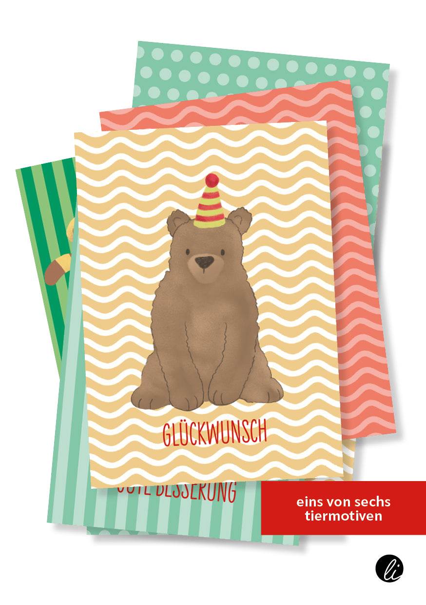 Partybär – Digitales Karten-Design - Sewando