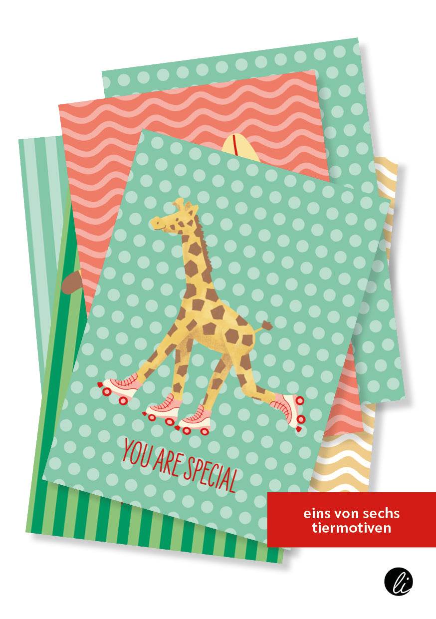 Sportliche Giraffe – Digitales Karten-Design - Sewando