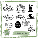 Plotterdateien Ostern Bundle – 10 Osterdesigns mit Sprüchen & Hasen - Sewando