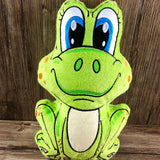 ITH Plüschtier „Frosch Oskar“ | Für 16x26 Rahmen | In-the-Hoop Plushie | Stickdatei | Embroidery Design | alle Formate | Sofort-Download