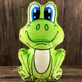 ITH Plüschtier „Frosch Oskar“ | Für 16x26 Rahmen | In-the-Hoop Plushie | Stickdatei | Embroidery Design | alle Formate | Sofort-Download