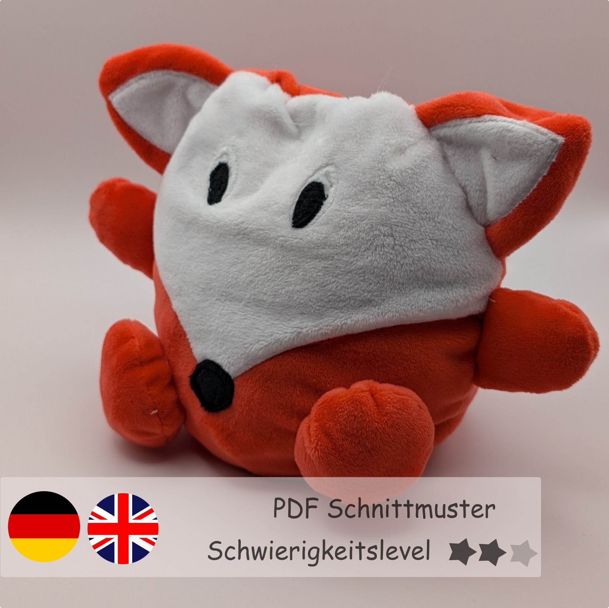 Wendekuscheltier Krempeltierseite Fuchs Level 2 - Nähanleitung und Schnittmuster - Sewando