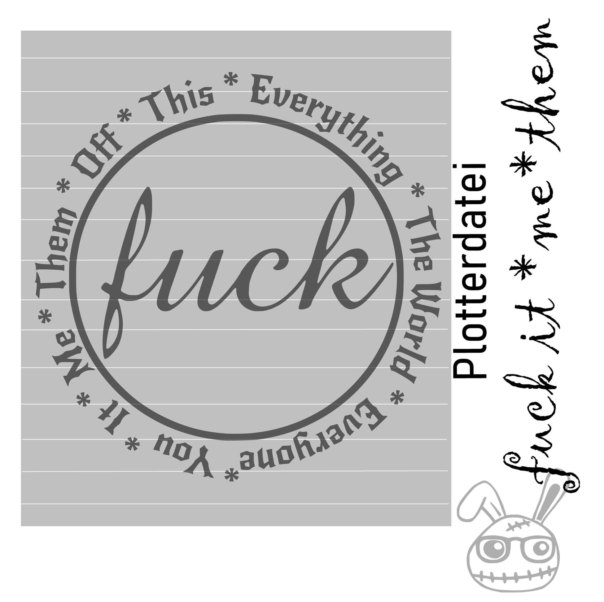 Plotterdatei F*CK PNG,SVG,DXF - Sewando