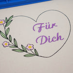 Stickdatei Set Rahmen und Schriftzüge Danke, Viel Glück, Für Euch, Für Dich, Herzlichen Glückwunsch, Frohe Weihnachten - Sewando
