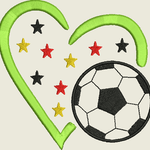 Stickdatei Fussball im Herz Applikation Set 517 - Sewando