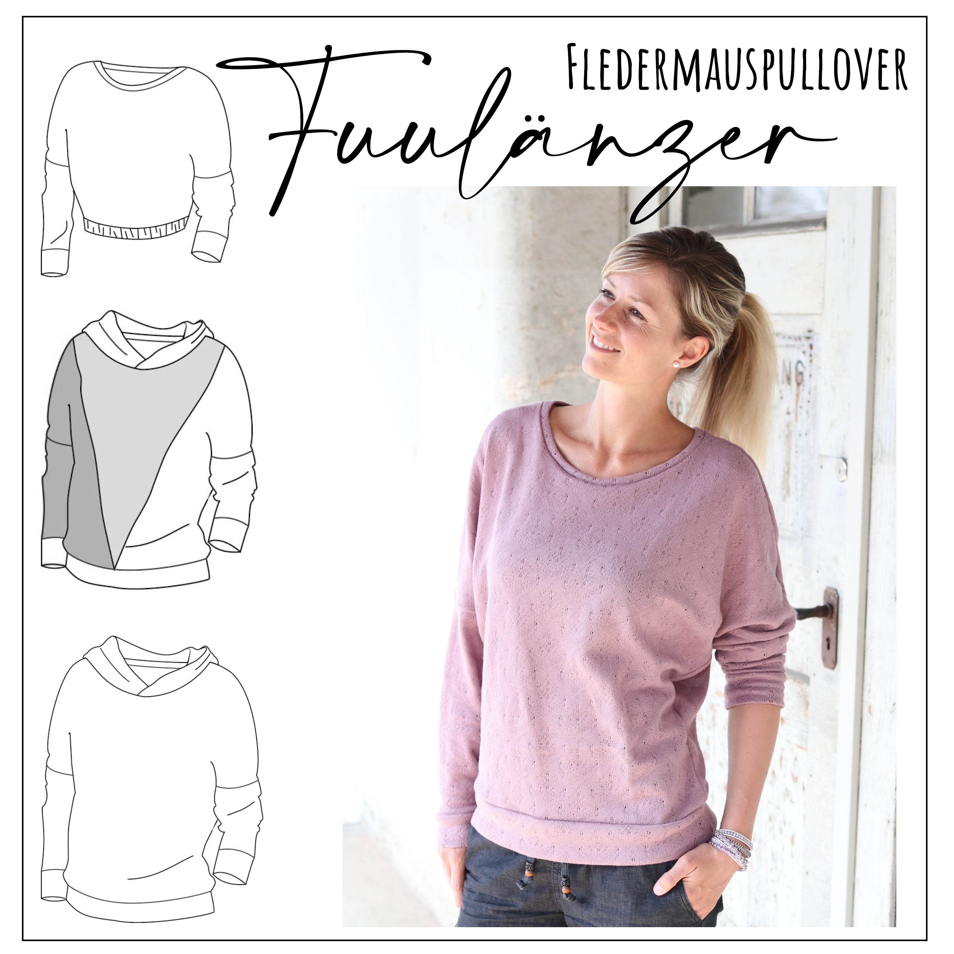 Schnittmuster Fledermauspullover - Fuulänzer Gr. XS - XXL - Sewando