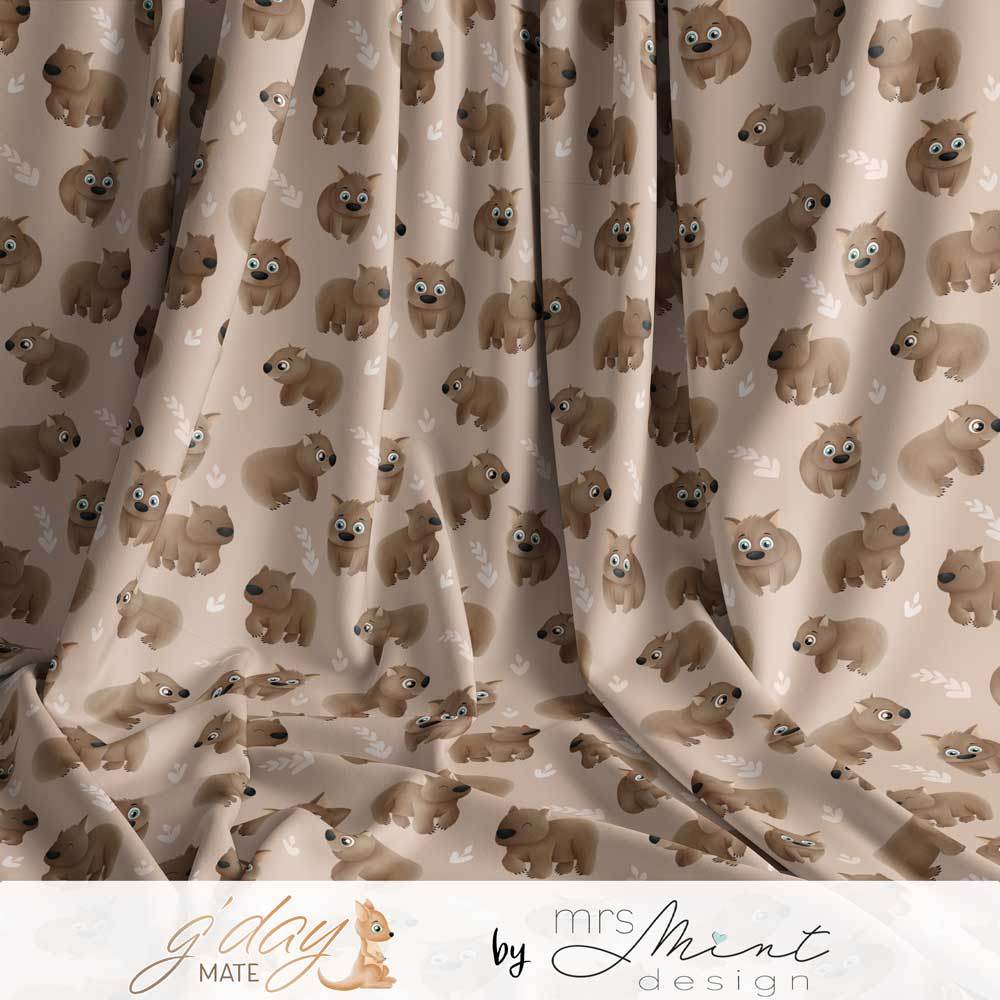 Stoffdesign - G'Day Mate Australien - Wombat beige - nicht exkusiv - Sewando
