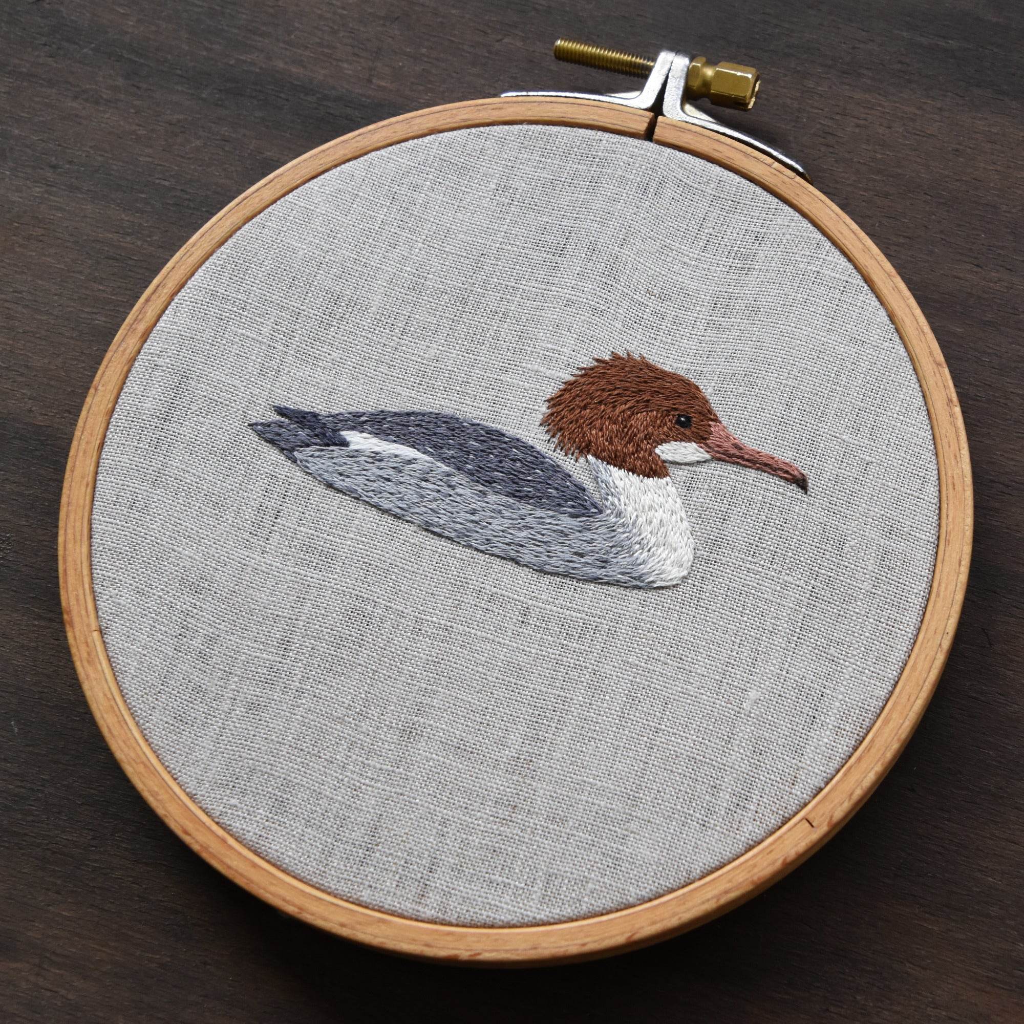 COMMON MERGANSER Hand embroidery pattern - Sewando