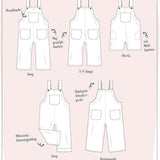 Schnittmuster Bundle Latzhose "Garden Lovers" & "Kids Shirt Box" Gr. 86 - 128
