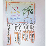 16x Stickdatei "Motivation" Beutel und Anhänger
