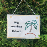 4x Stickdatei "Palme" ITH Mugrug und Schild