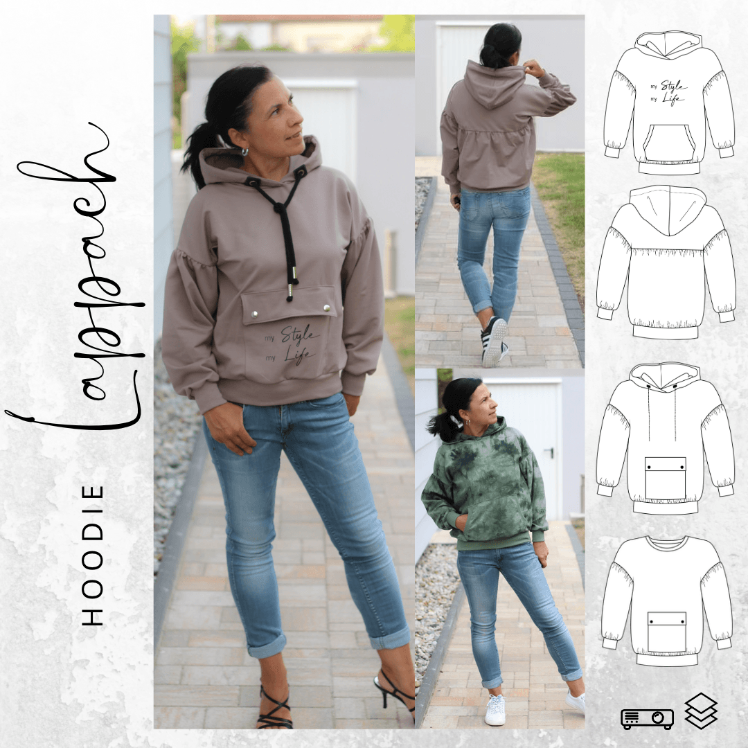 Schnittmuster Hoodie LAPPACH Gr. 34-54 - Sewando