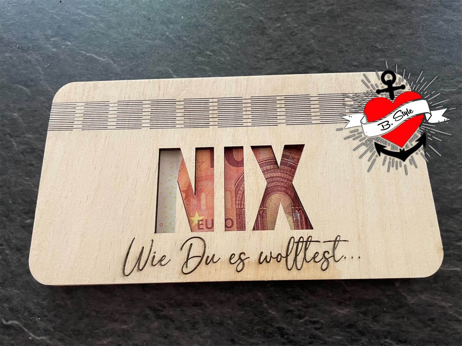 *Geld Geschenk Karte* Laserdatei - Sewando