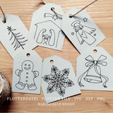 Plotterdatei WeihnachtsGeschenkanhänger 6 Designs