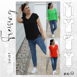 Schnittmuster Shirt FREISING Gr. 32-56 + gratis Plotterdatei : - Sewando