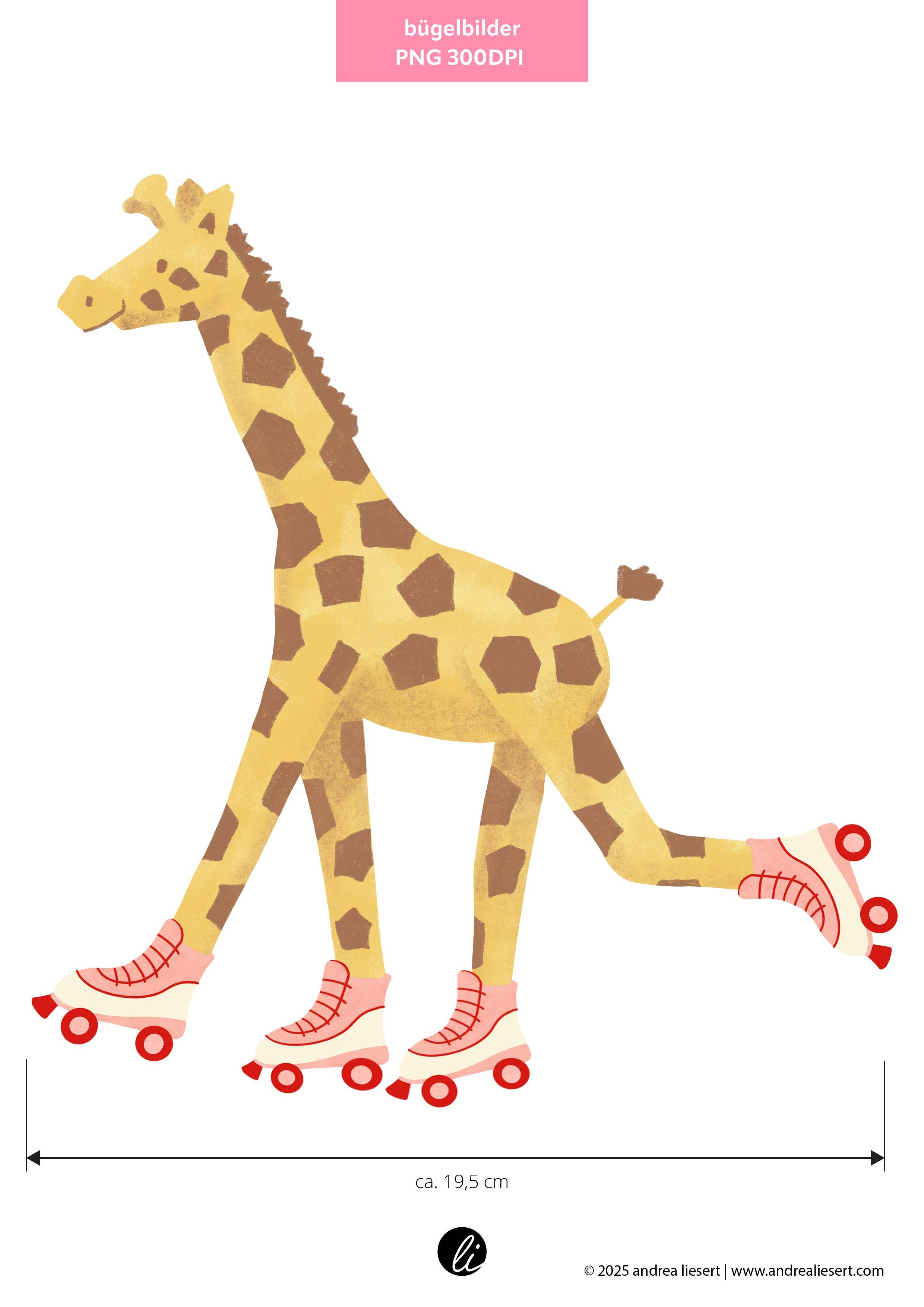 Bügelbild-Design-sportliche Giraffe - Sewando