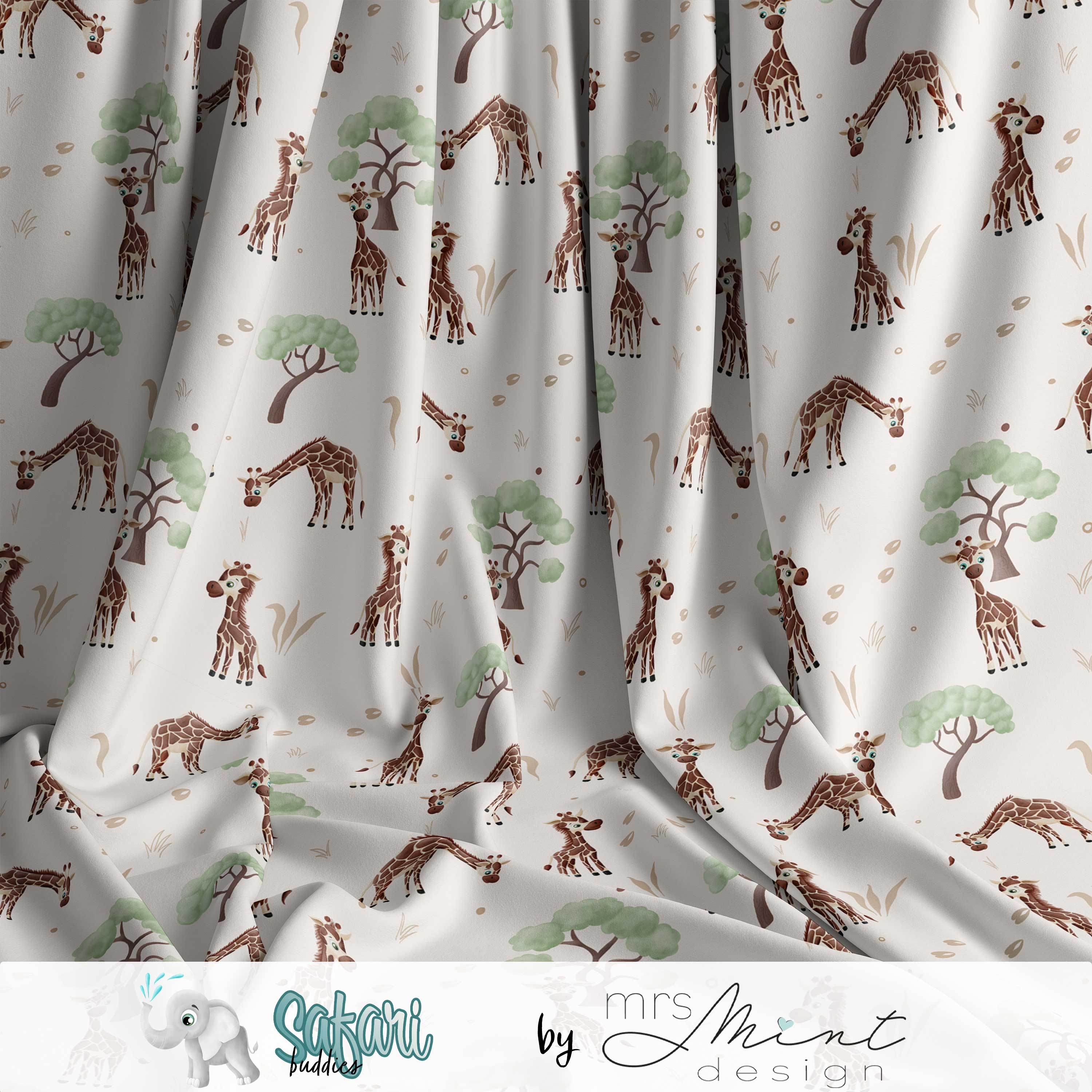 Stoffdesign - Safari Buddies - alle Tiere hellbeige - nicht exkusiv - Sewando